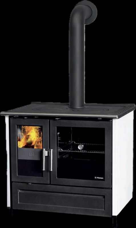Vedkomfyr Plamen 910 Sort 9 kW støpejern