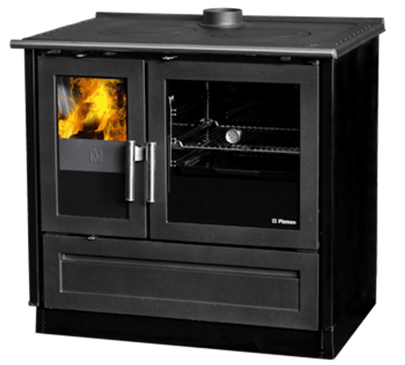 Vedkomfyr Plamen 910 Sort 9 kW støpejern