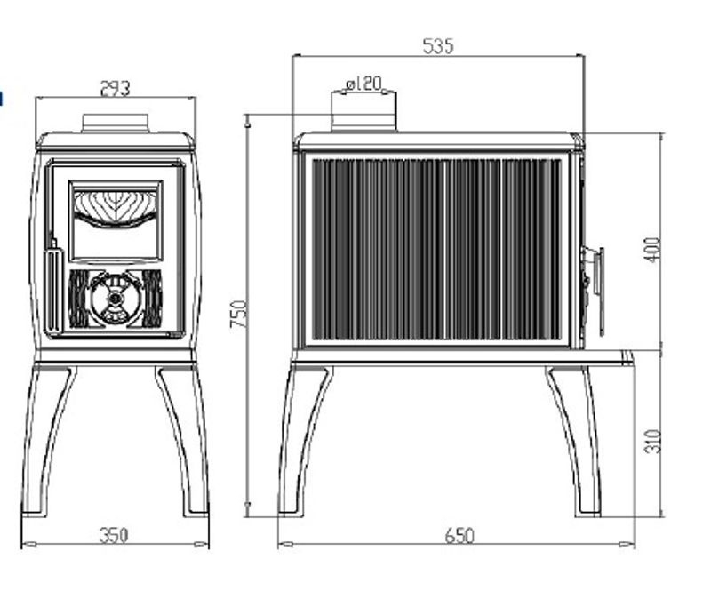 Peisovn Trenk med koketopp  8,9kW støpejern